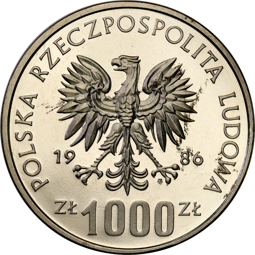 PRL. PRÓBA Nikiel 1000 złotych 1986 Władysław Łokietek